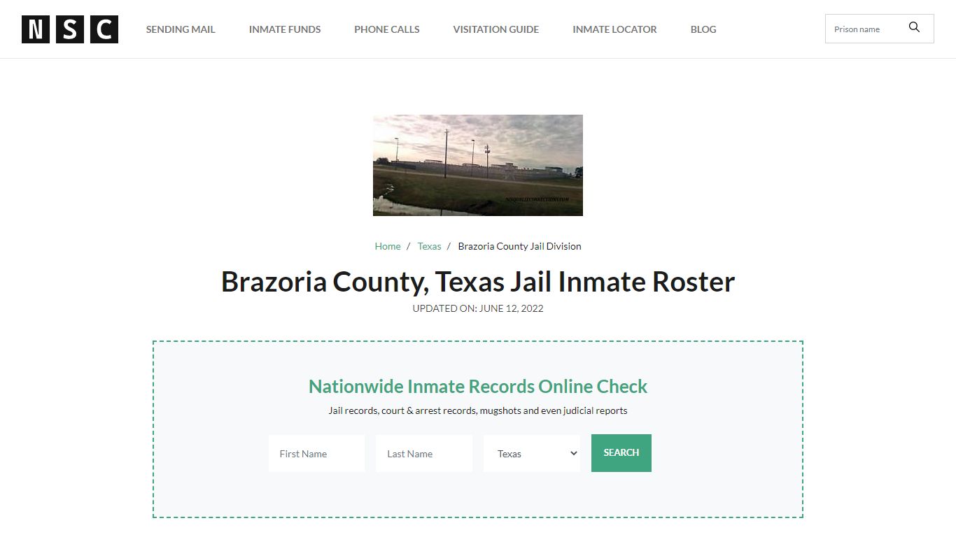 Brazoria County, Texas Jail Inmate Roster