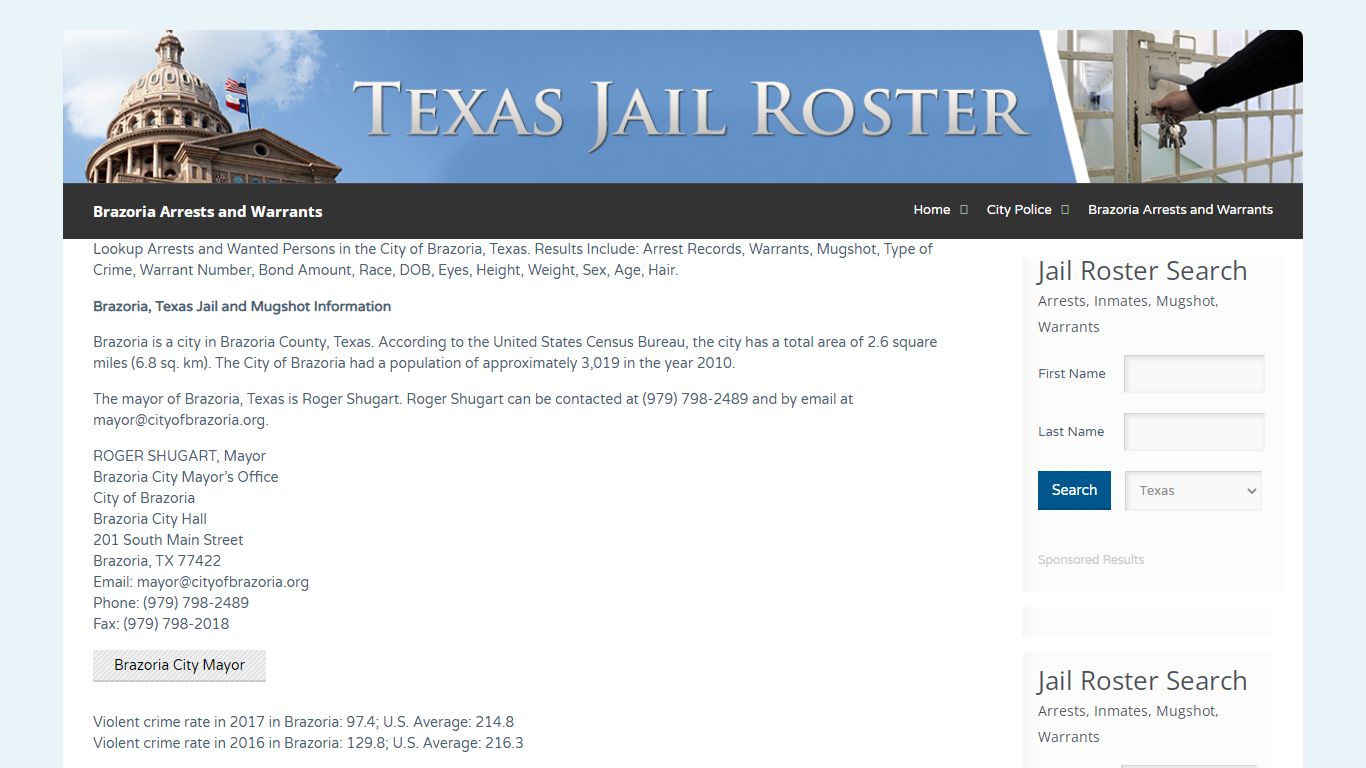 Brazoria Arrests and Warrants | Jail Roster Search